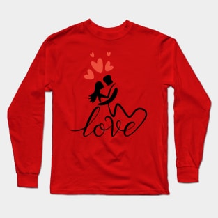 two couple loving each other valentines day Long Sleeve T-Shirt